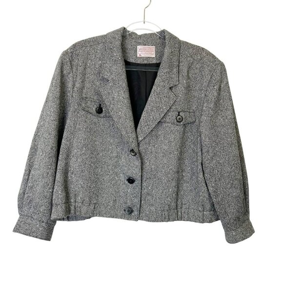 Pendleton Wool Blazer Jacket Womens Size 16 Petite Gray Vintage - Picture 1 of 10